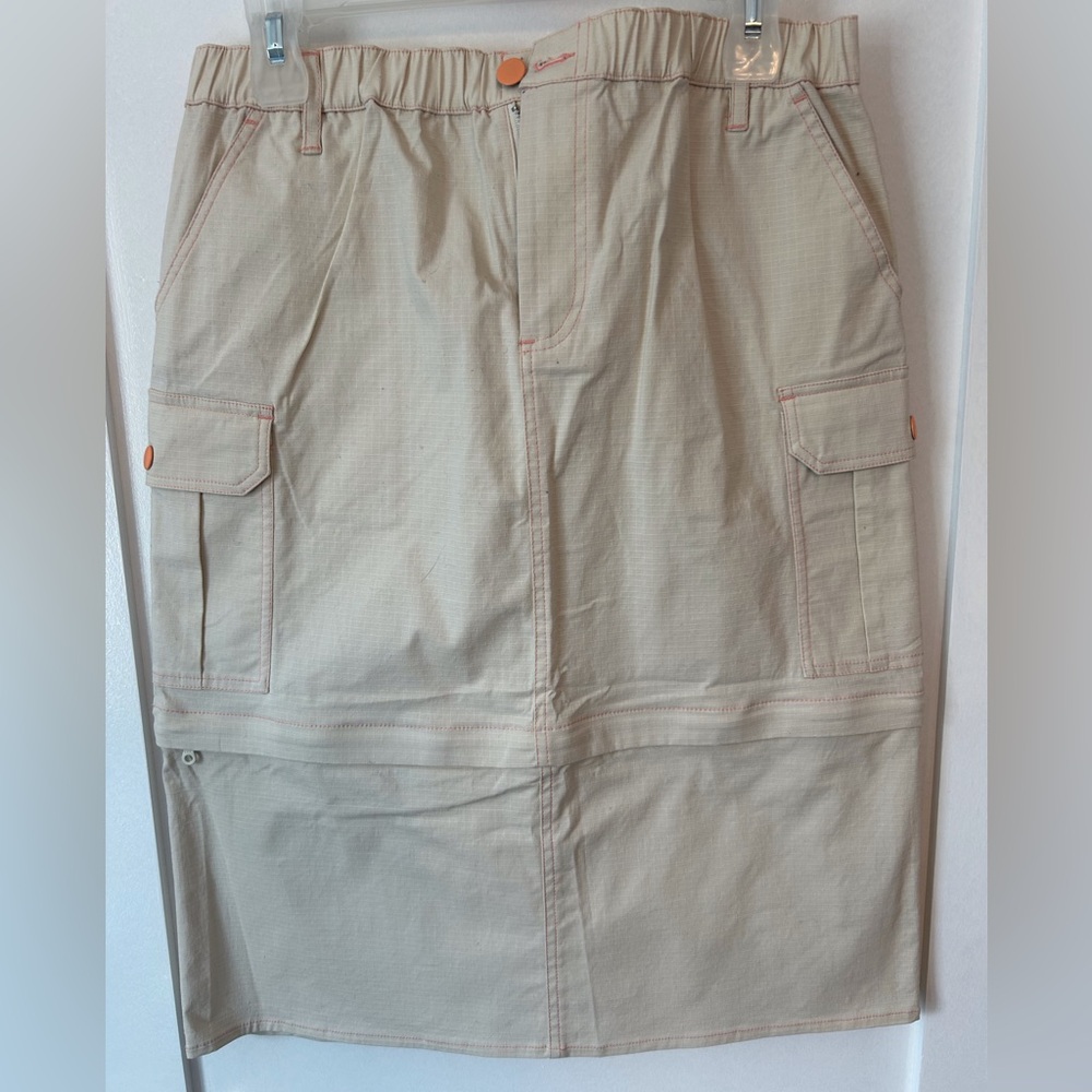 NEW Simons Twin Cream Convertible Skirt with Utility Pockets